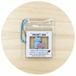 Pocket Hug sleutelhanger blauw katje