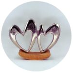 dubbel hart op houten schommel