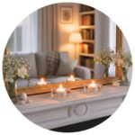 twee lichtjes in stervorm met bloemen